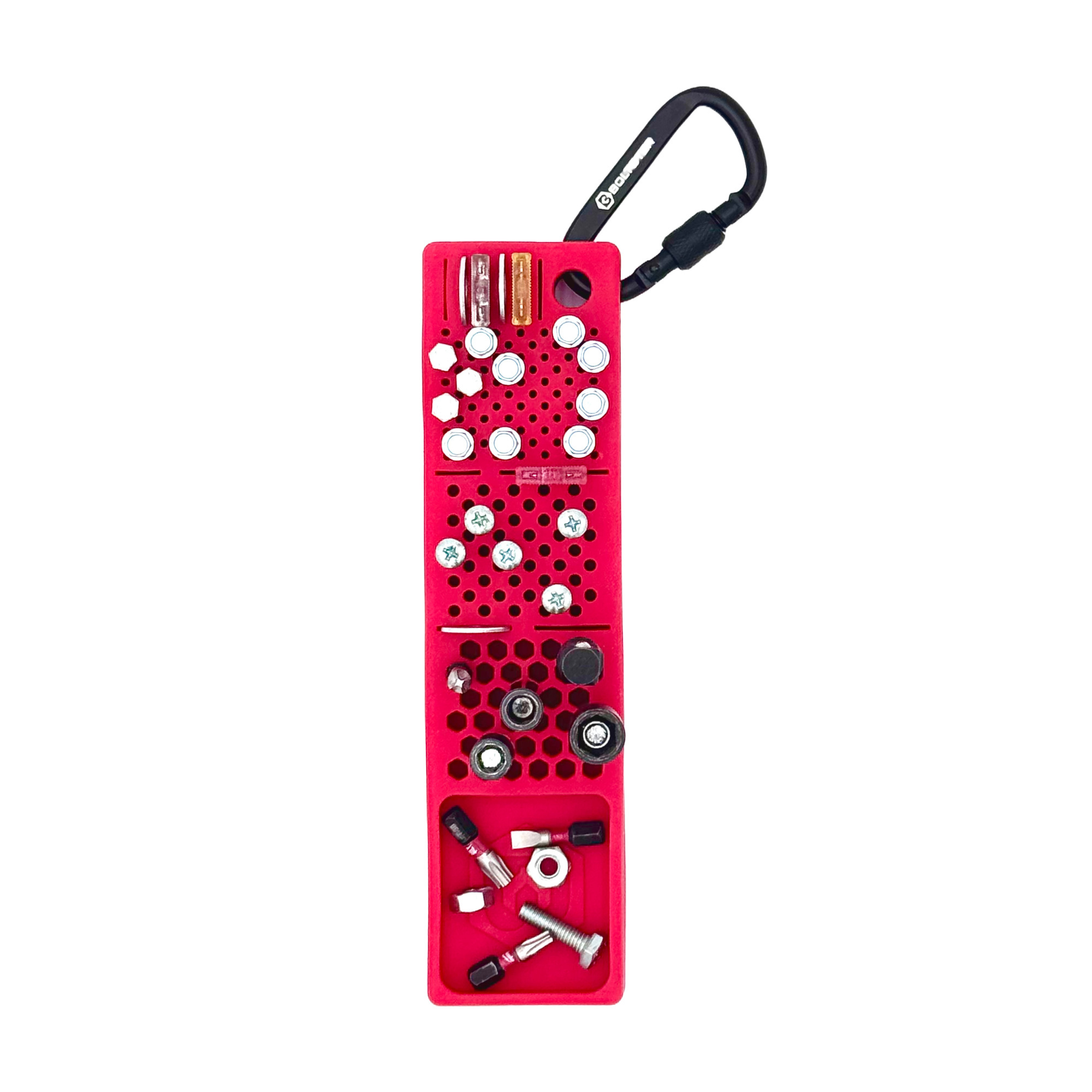 Boltster Bitster 2.0 Bit and Screw Organizer — 8in. x 2in. x 0.75in., Red, Model# BTS-100004R